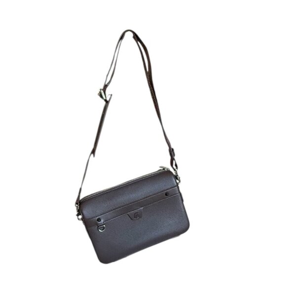 Christian Louboutin 3225098 Ruisbuddy Zipped Leather Crossbody Bag Cosme Brown